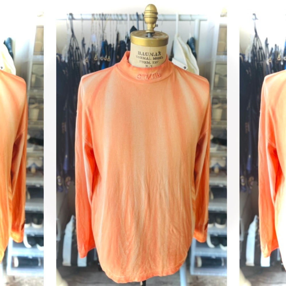 HERON PRESTON | L | Stonewashed Mock Turtleneck Organic Cotton “Men’s” L/S Top